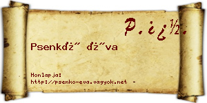 Psenkó Éva névjegykártya